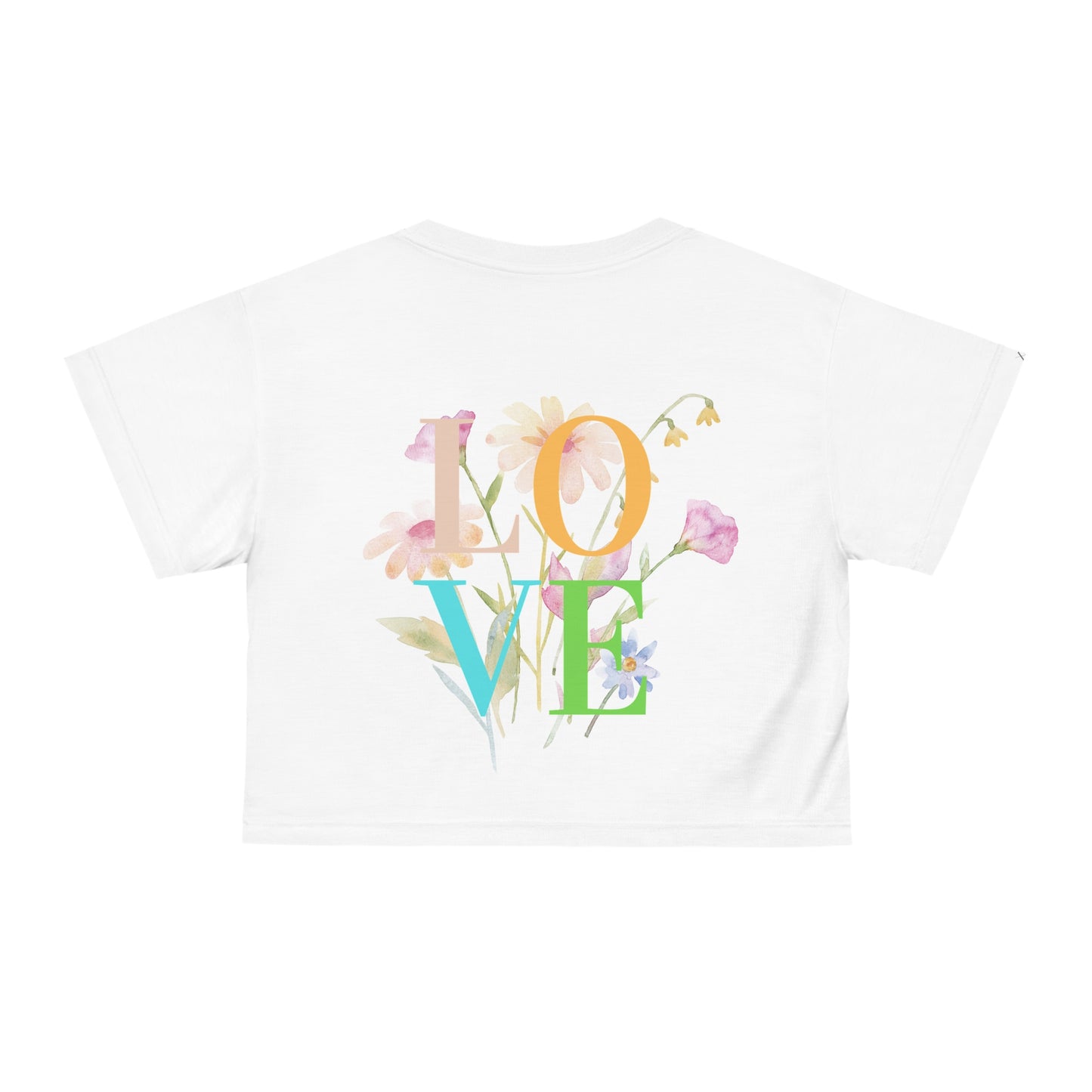 "White Bunny Print Crop Top – Size S | Cute & Trendy Women's Tee"