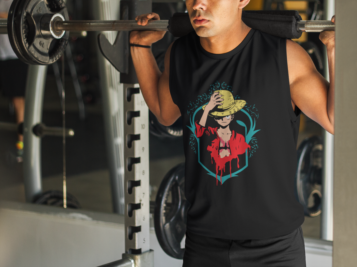 Men's Black Apple Cut Vest – Anime Graphic Gym Tank Top